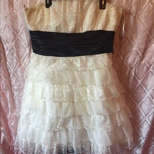Ivory white ruffle dress